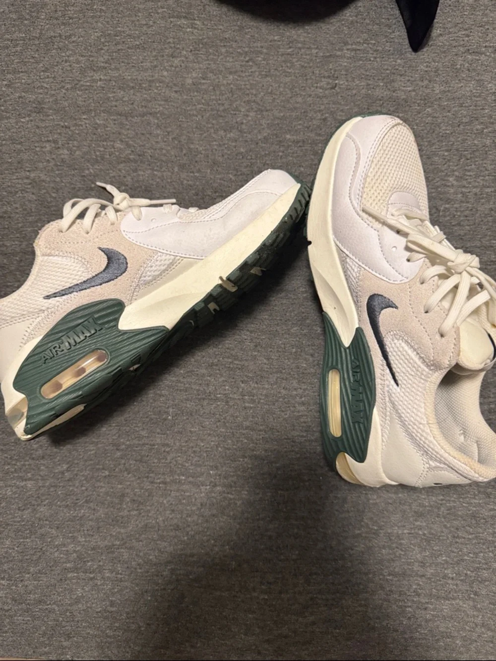 Nike Women’s Athletic Sneakers in Cream, White & Green Accents